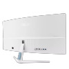 ASUS monitor viewed from the side showing screen curvature, white casing, and visible ports including USB-C and HDMI