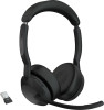 JABRA WIRELESS EVOLVE2 55 UC STEREO BLUETOOTH ANC HEADSET W/CHARGING STAND, LINK380C,USB-C-25599-989-889