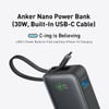 ANKER NANO 10K 30W POWER BANK WITH BUILT- IN USB-C CABLE (BLACK) - A1259H11