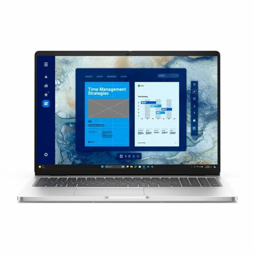 Front view of the Dell Pro 16, with the keyboard visible Front view of the Dell Pro 16, with the keyboard visible