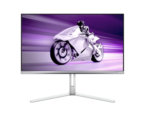 Front view of Philips Evnia 26.5-inch QHD QD-OLED gaming monitor with ultra-thin bezels and HDR10 support