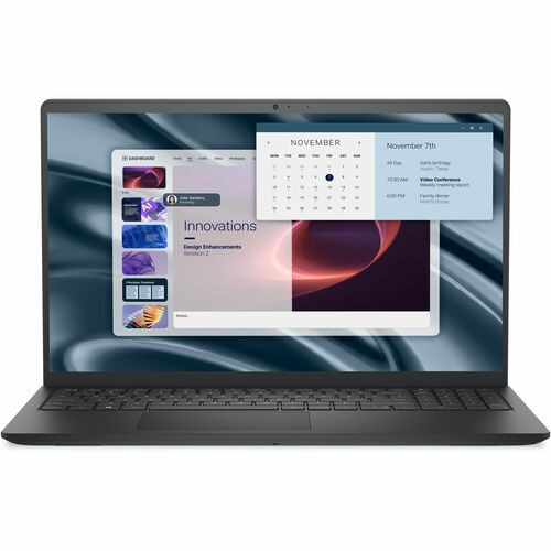 Front view of the Dell Pro 15 Essentials PV15255 Laptop. Front view of the Dell Pro 15 Essentials PV15255 Laptop.