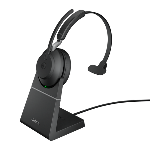 Image for JABRA WIRELESS EVOLVE2 65 MS MONO BLUETOOTH HEADSET W/CHARGING STAND + LINK 380C BT,USB-C (26599-899-889) Madnics Online Computer Store