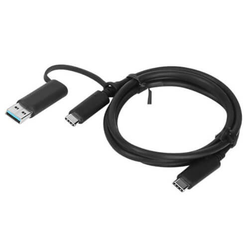 Image for LENOVO HYBRID USB-C CABLE WITH  USB-A ADAPTER (1M) - 4X90U90618 Madnics Online Computer Store