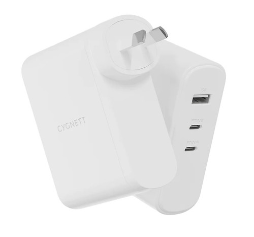 Image for Cygnett PowerMaxx 100W Multiport GaN Wall Charger - White (CY4373PDWCH) Madnics Online Computer Store
