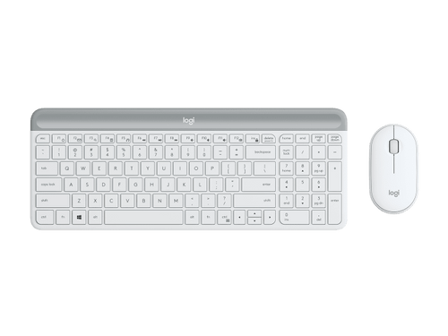 LOGITECH MK470 SLIM WIRELESS KEYBOARD AND MOUSE COMBO,2.4 GHZ USB RECEIVER, WHITE- 1YR WTY-920-009183