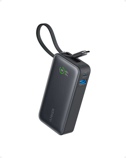 ANKER NANO 10K 30W POWER BANK WITH BUILT- IN USB-C CABLE (BLACK) - A1259H11