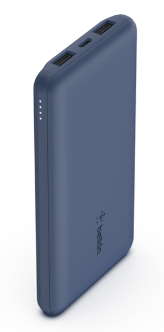 BELKIN BOOSTCHARGE PWRBANK, 10K mAh, USB-C(1) PD,USB-A (2)15W, BLU, USB-A TO C CABLE INC - BPB011BTBL