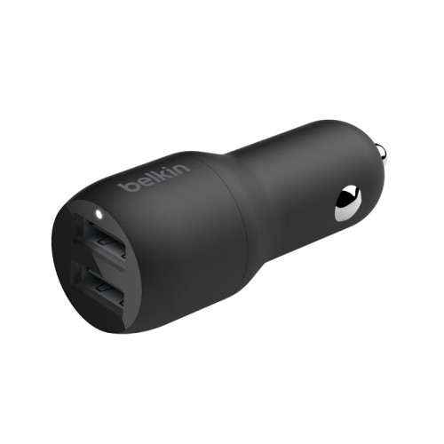 BELKIN 2 PORT CAR CHARGER, 12W/2.4A USB-A (2), 1M USB-A TO USB-C CABLE, 2YR WTY - CCE001BT1MBK