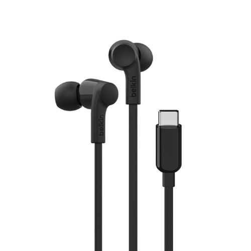 BELKIN HEADPHONES WITH USB-C CONNECTOR, BLACK, ROCKSTAR, 2YR WTY - G3H0002BTBLK