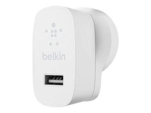 BELKIN 1 PORT WALL CHARGER, 12W, USB-A (1), BOOST CHARGE, WHITE, 2YR WTY WITH $2500 CEW - WCA002AUWH