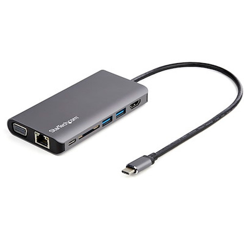 STARTECH USB-C MULTIPORT ADAPTER, 4K, HDMI, VGA, USB(3), GBE, SD, SINGLE DISPLAY, 85W, 3YR - DKT30CHVAUSP