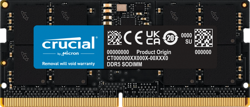 CRUCIAL 16GB DDR5 NOTEBOOK MEMORY, PC5-44800, 5600MHz, UNRANKED, LIFE WTY - CT16G56C46S5