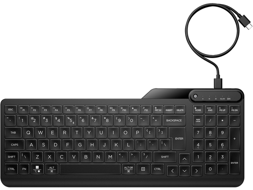 HP 405 Multi-Device Backlit Wired Keyboard - 7N7C1AA