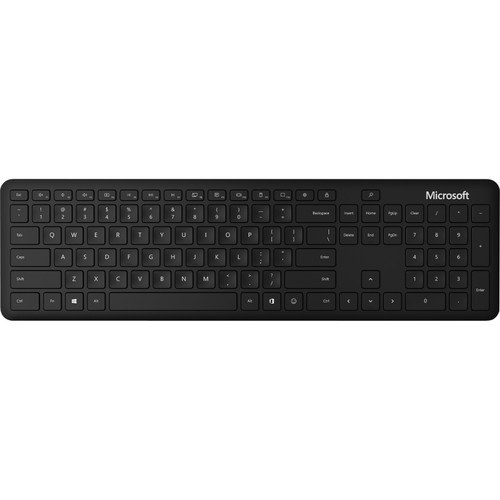 Wireless keyboard viewed from above showing full key layout including function row and numeric keypad
