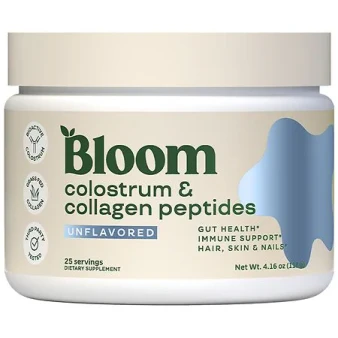 Bloom Colostrum & Collagen Peptides, 4.16 oz Unflavored
