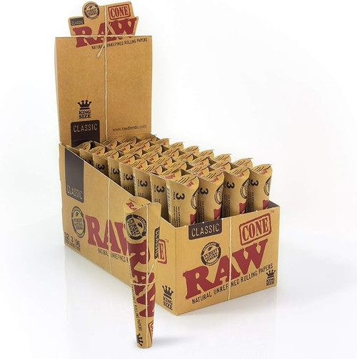 RAW - Classic Pre-Rolled Cone King Size (3ct) - (32 Pack)
