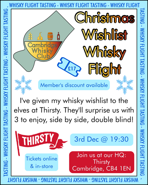 Event: Whisky Flight Night Christmas Wishlist 3rd Dec 730pm