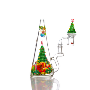Toxic Glass - Christmas Tree Water Pipe - 8.5"