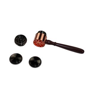 Wooden Hand Pipe W/ Grinder - Judge Gavel