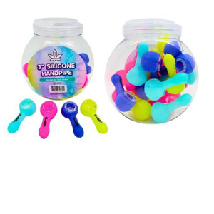 aLeaf Silicone Hand Pipe Glow In The Dark - 3"