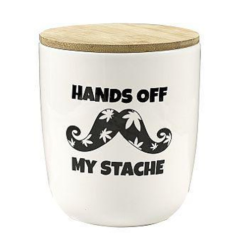 Ceramic Mustache Stash Jar