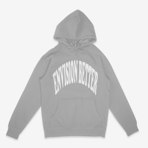 Envision Better V2 - Grey Hoodie/White Font