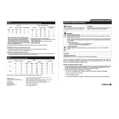 INTERCONNECTING PIPING INSTRUCTIONS