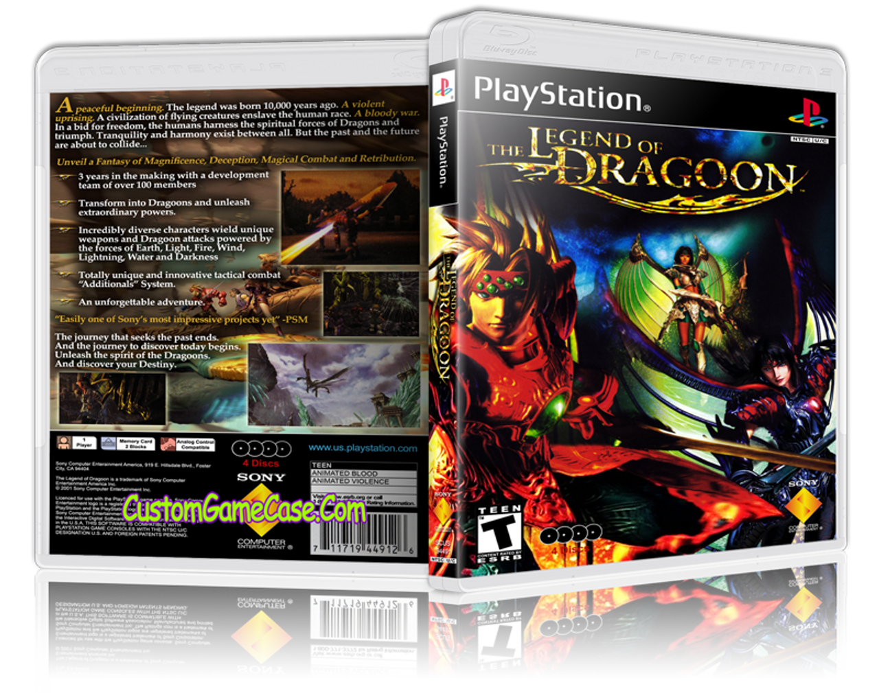 Legend Of Dragoon Sony Playstation 1 Psx Ps1 Empty Custom Case Custom Game Case
