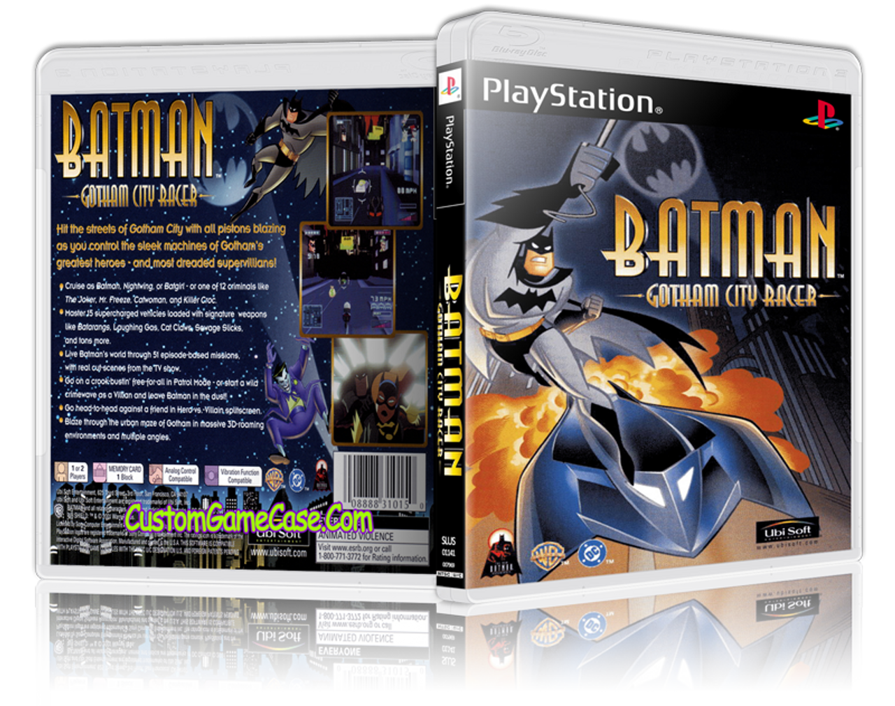 Batman Gotham City Racer - Sony PlayStation 1 PSX PS1 - Empty Custom Case -  Custom Game Case
