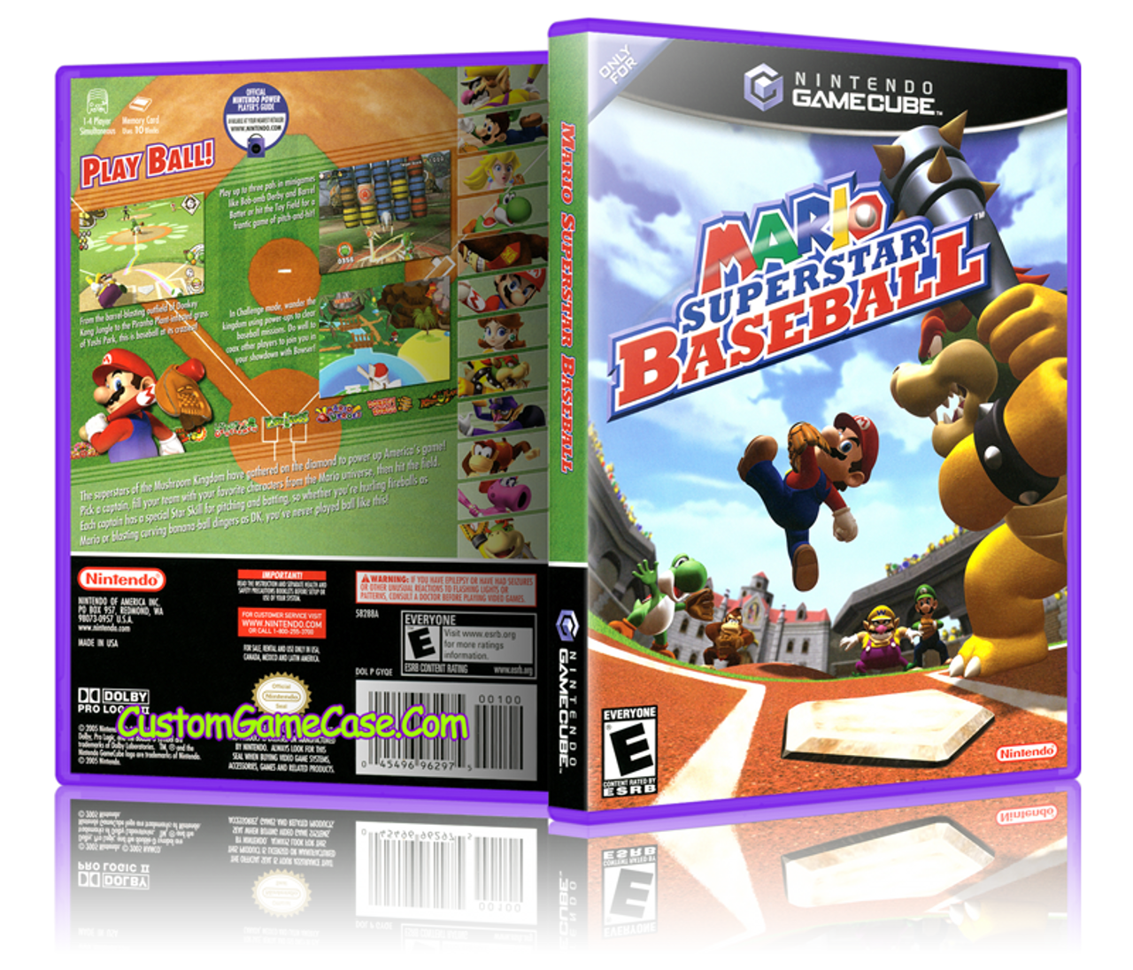 Mario Superstar Baseball Nintendo GameCube GC Empty Custom Replacement Game Box Case