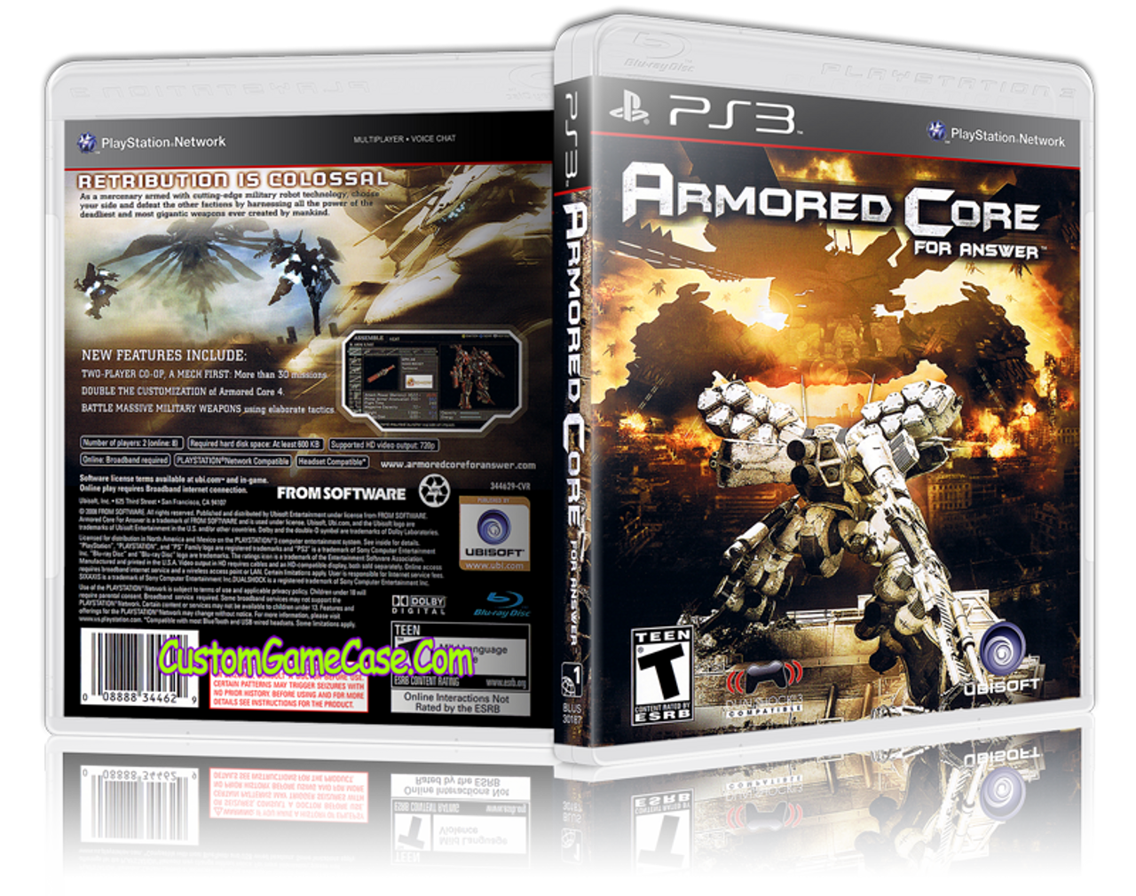 Armored Core For Answer Sony Playstation 3 Ps3 Empty Custom Replacement Case Custom Game Case