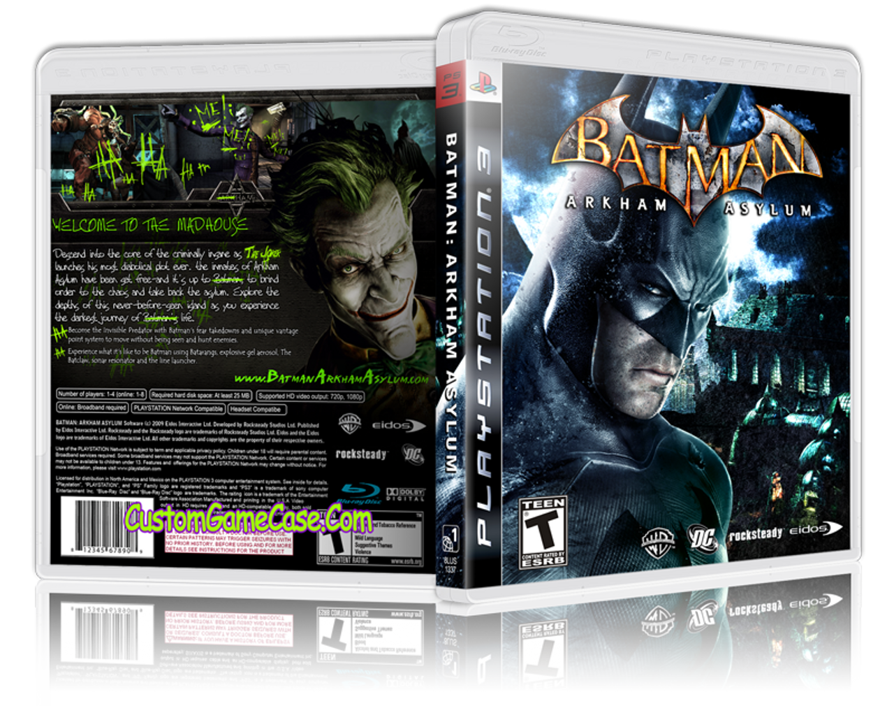 Batman Arkham Asylum (V3) - Sony PlayStation 3 PS3 - Empty Custom  Replacement Case - Custom Game Case