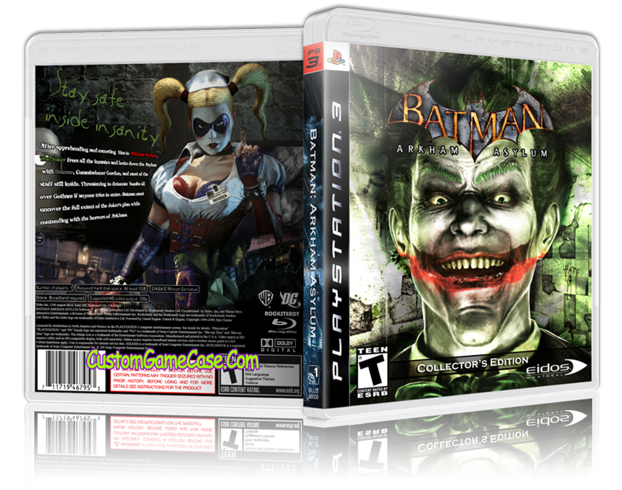 Batman Arkham Asylum (V5) - Sony PlayStation 3 PS3 - Empty Custom  Replacement Case - Custom Game Case