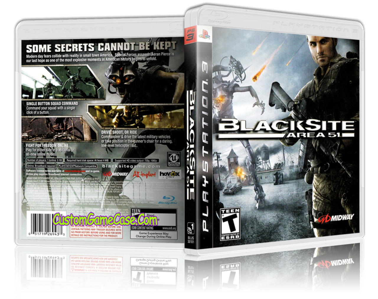 Blacksite Area 51 - Sony PlayStation 3 PS3 - Empty Custom Replacement Case  - Custom Game Case