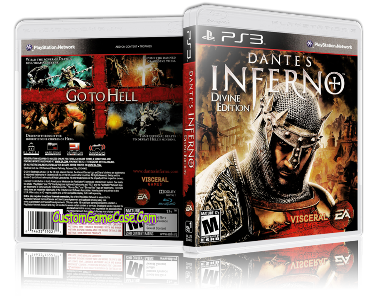 Dantes Inferno (V2) - Sony PlayStation 3 PS3 - Empty Custom Replacement  Case - Custom Game Case