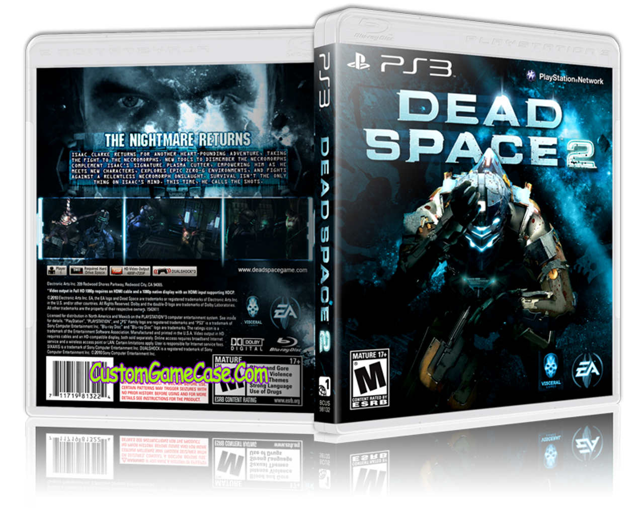 Dead Space 2 V2 Sony Playstation 3 Ps3 Empty Custom Replacement Case Custom Game Case