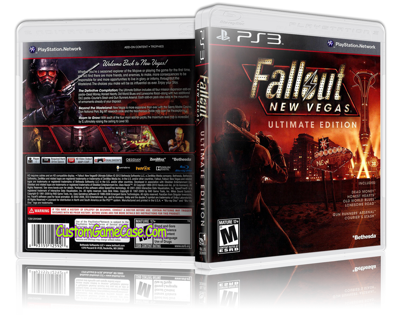 Fallout New Vegas Ultimate Edition Sony Playstation 3 Ps3 Empty Custom Replacement Case Custom Game Case