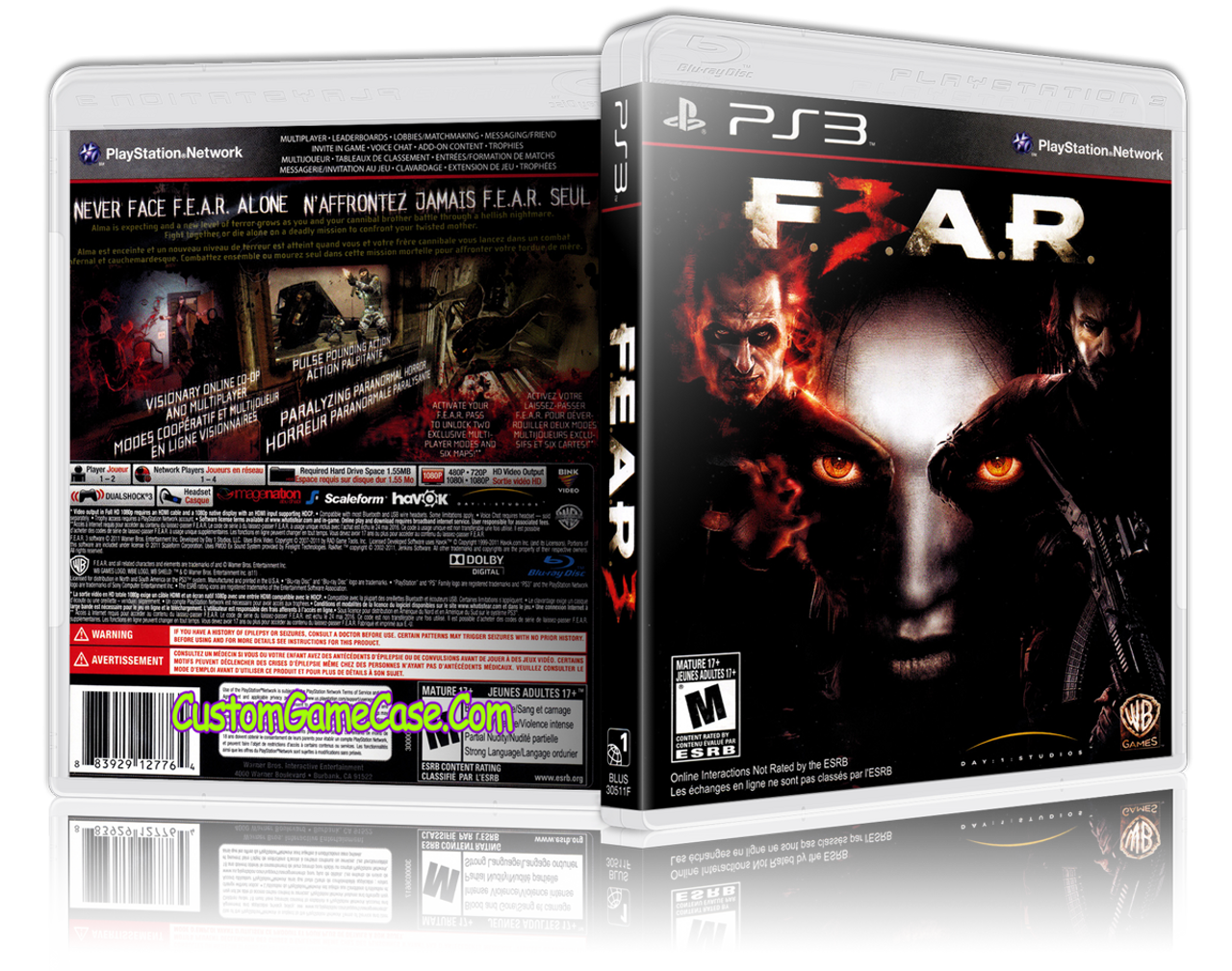 Fear 3 - Sony PlayStation 3 PS3 - Empty Custom Replacement Case - Custom  Game Case