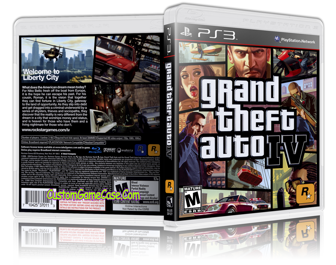 Grand Theft Auto IV - Sony PlayStation 3 PS3 - Empty Custom Replacement  Case - Custom Game Case