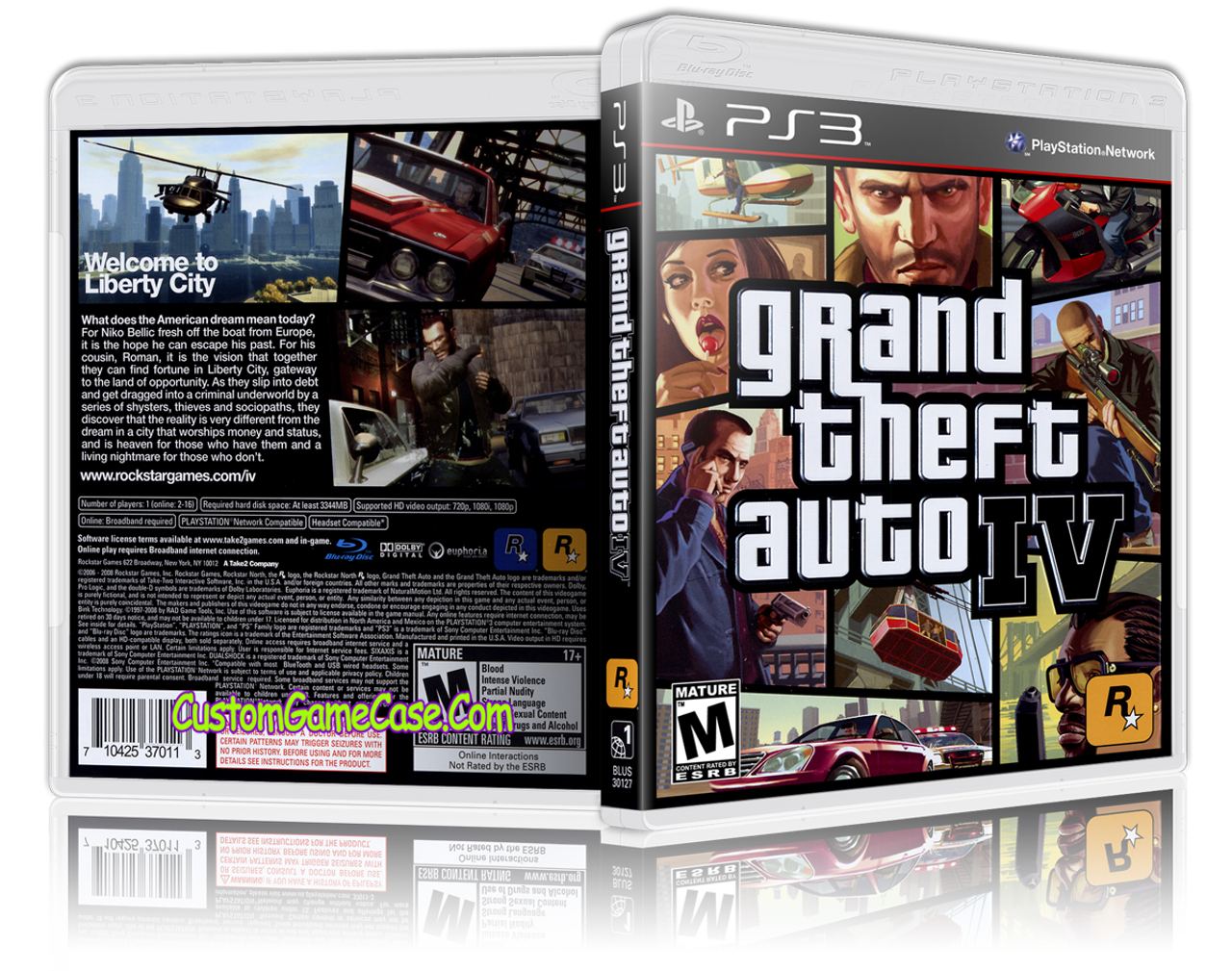 CUSTM REPLACEMENT CASE Grand Theft Auto IV GTA 4 NO DISC SEE DESCRIPTION  Xbox