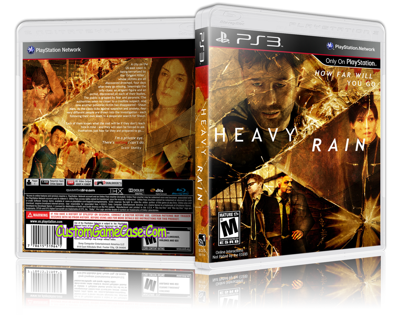 Heavy Rain (V2) - Sony PlayStation 3 PS3 - Empty Custom Replacement Case -  Custom Game Case