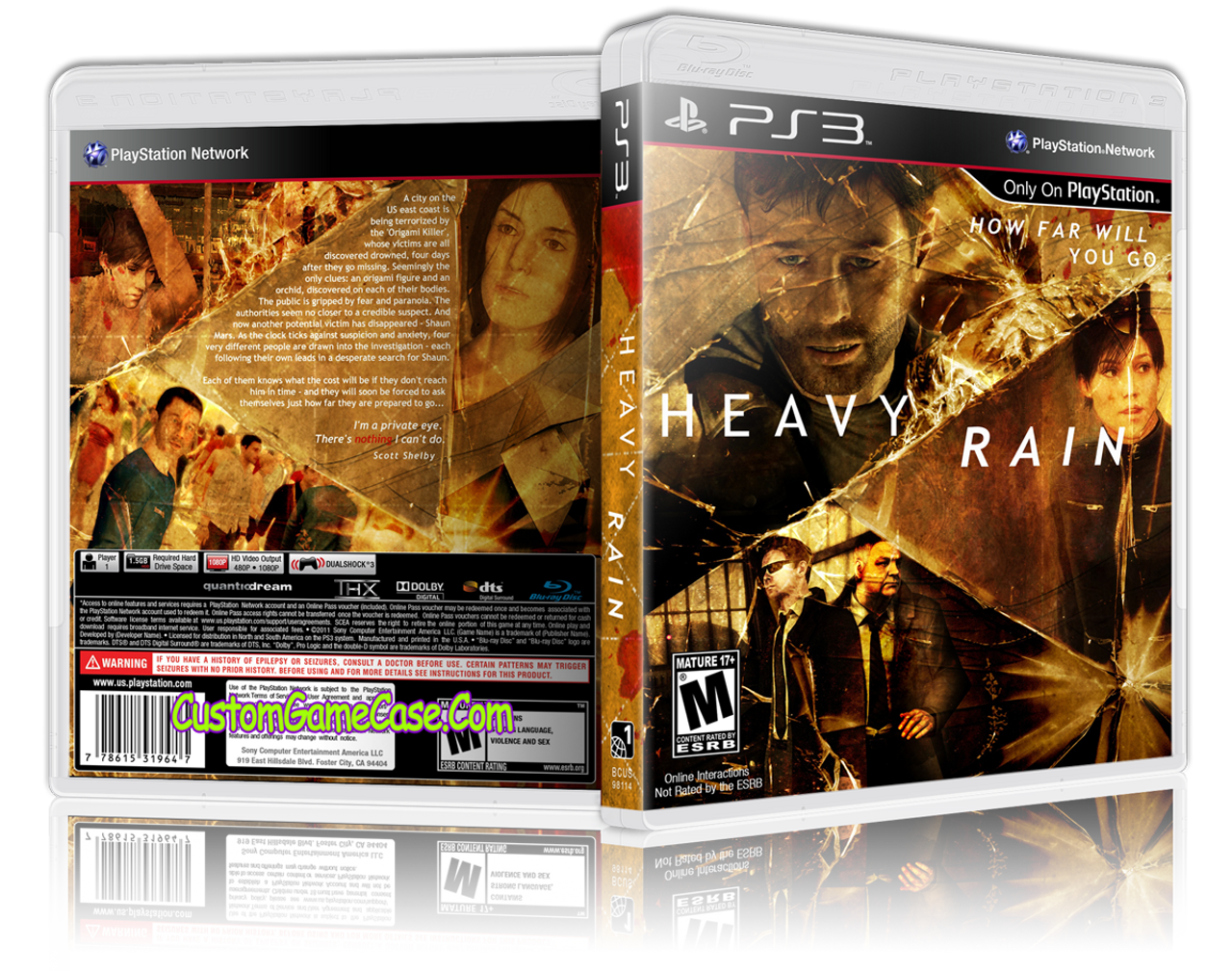 Heavy Rain (V2) - Sony PlayStation 3 PS3 - Empty Custom Replacement Case -  Custom Game Case