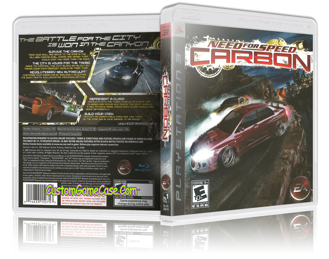 Need for Speed Carbon- Sony PlayStation 3 PS3 - Empty Custom Replacement  Case - Custom Game Case