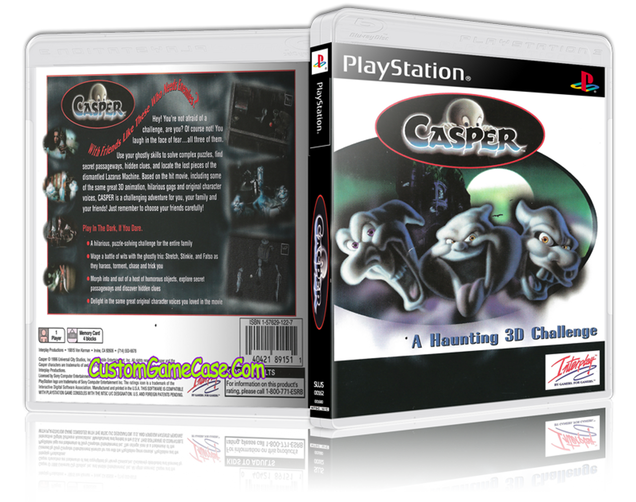 Casper - Sony PlayStation 1 PSX PS1 - Empty Custom Case - Custom Game Case