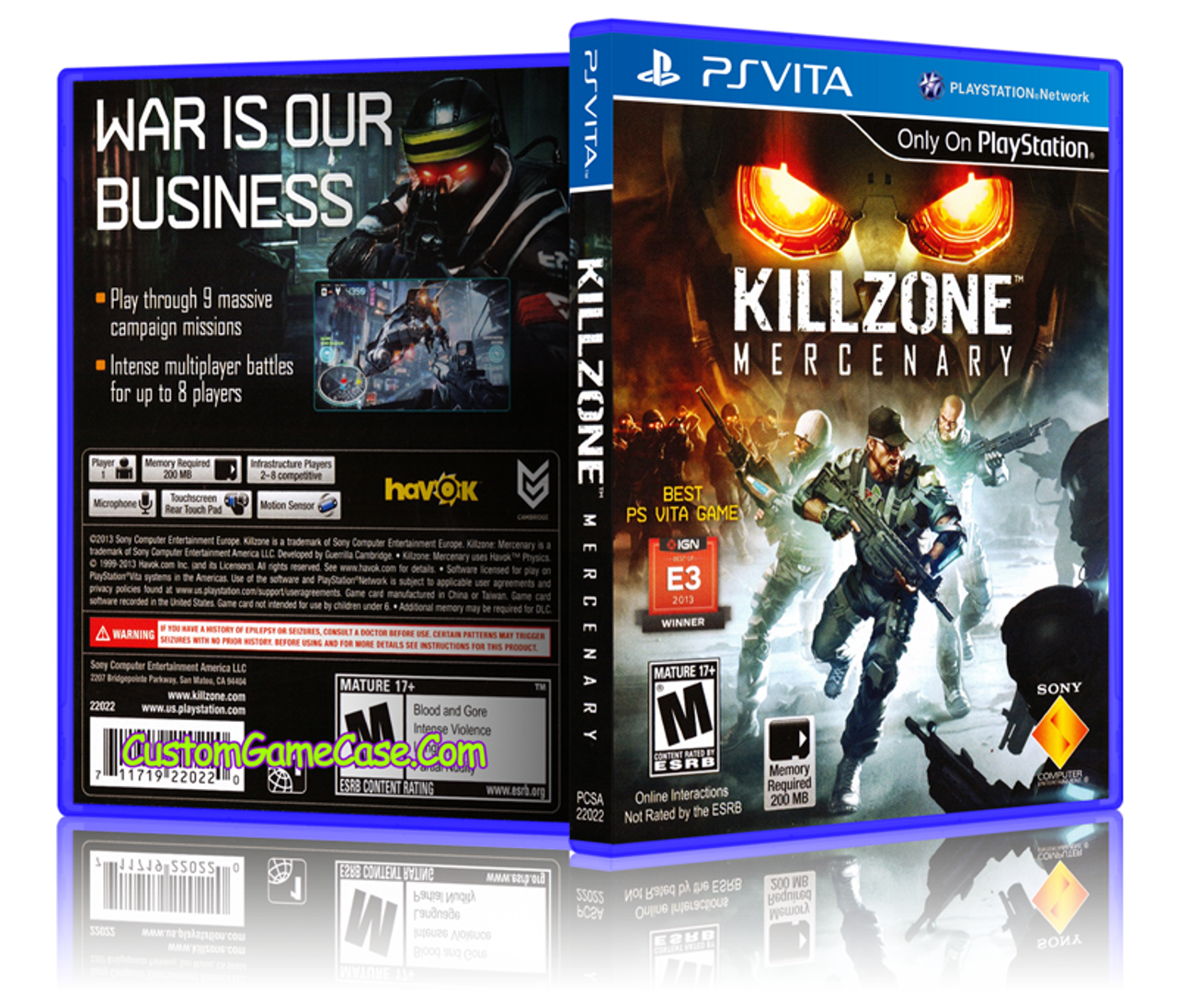 Killzone Mercenary Sony PlayStation PS Vita Empty Custom