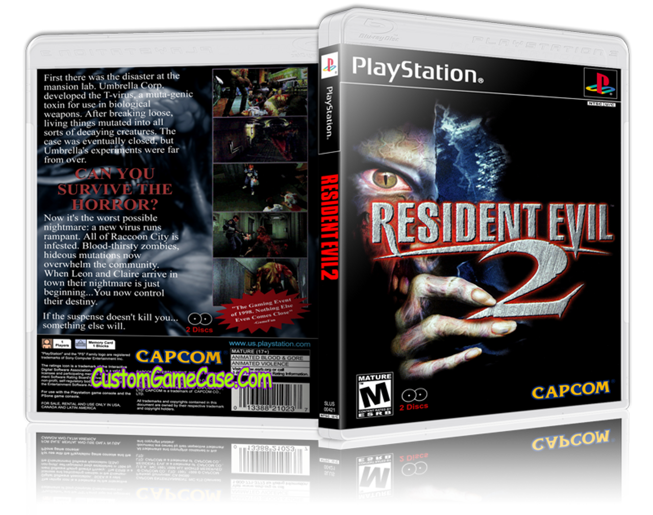 Resident Evil 2 - Sony PlayStation 1 PSX PS1 - Empty Custom Case