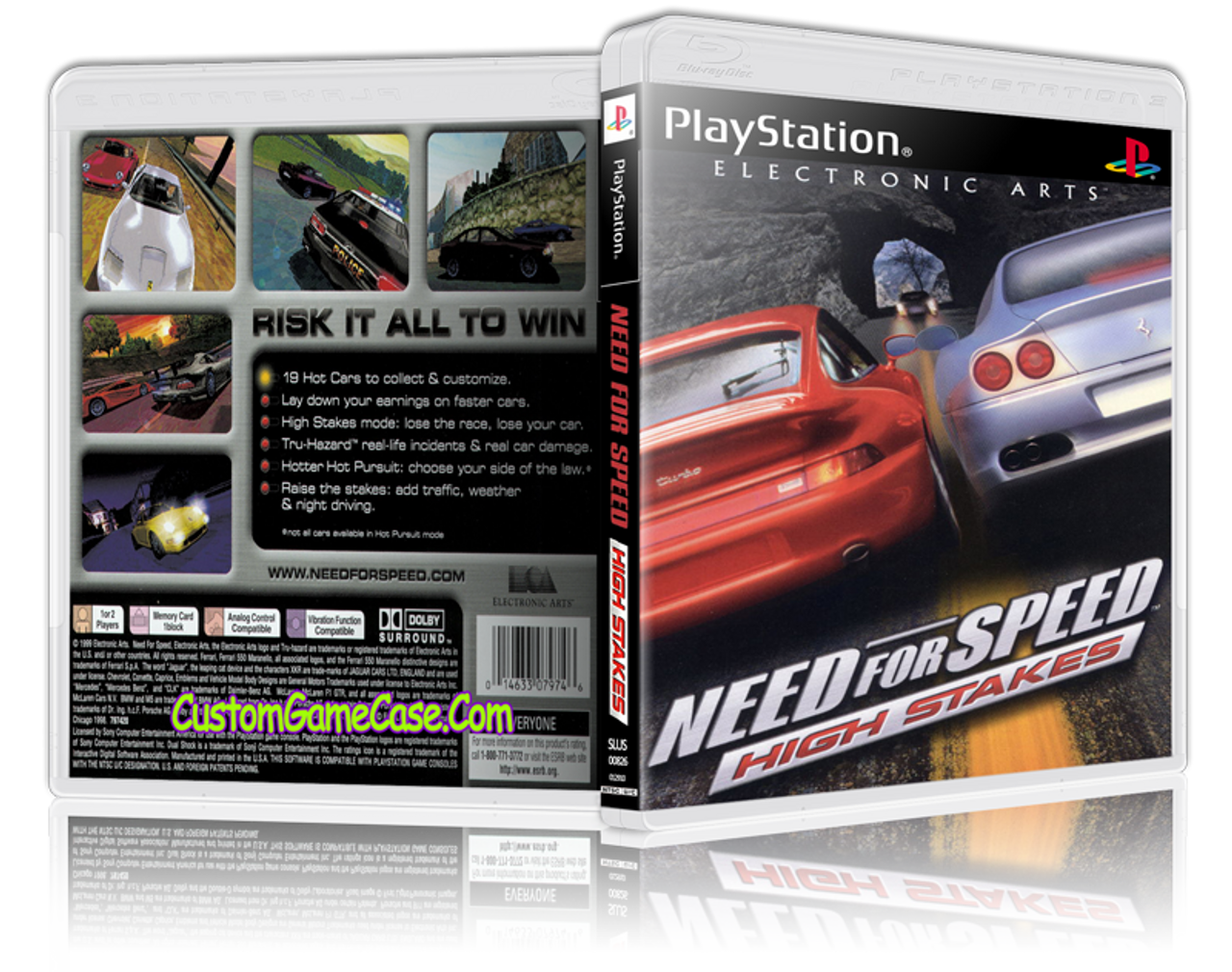 Need for Speed High Stakes - Sony PlayStation 1 PSX PS1 - Empty Custom Case  - Custom Game Case