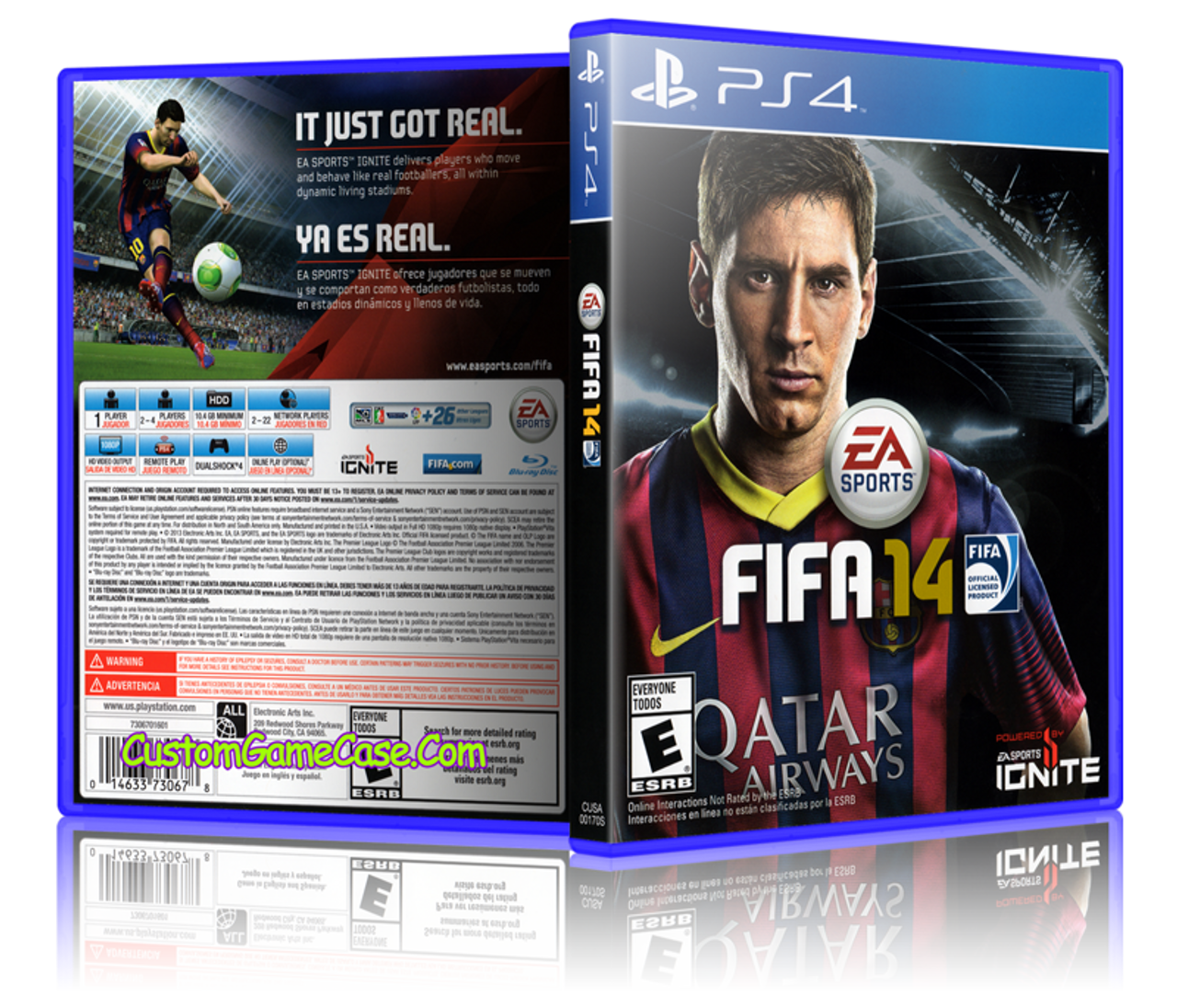 FIFA 14 - Sony PlayStation 4 PS4 - Empty Custom Replacement Case - Custom  Game Case