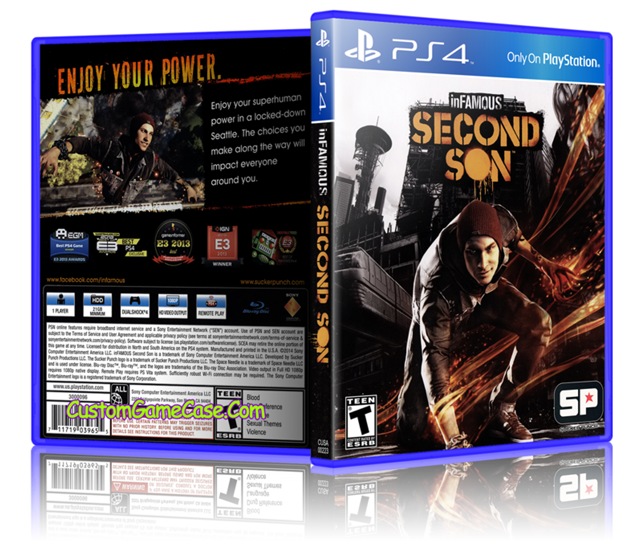 Presenter tidligere Hollywood inFamous Second Son - Sony PlayStation 4 PS4 - Empty Custom Replacement  Case - Custom Game Case